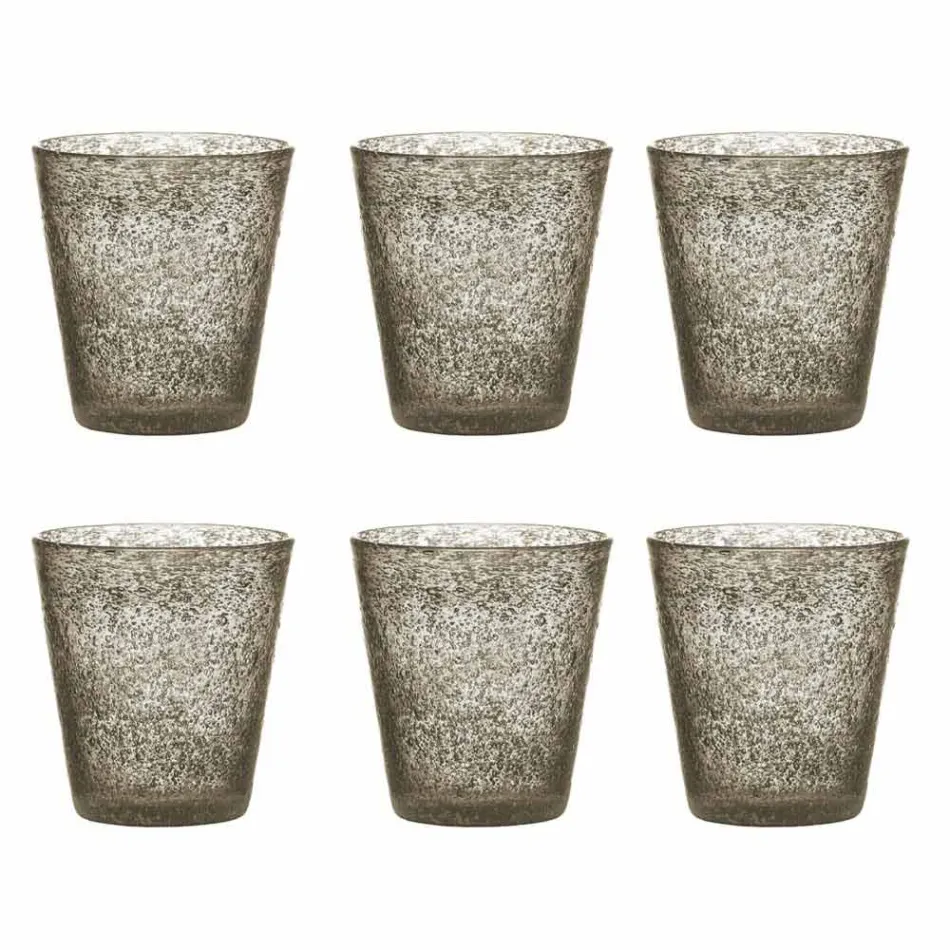 Conjunto de 6 Copos de Vidro Colorido com Design Moderno - Pumba Viadurini