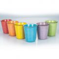 Conjunto de copos de cerâmica coloridos e borda de 12 peças - Abruzzo