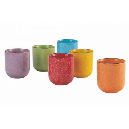 Conjunto de 12 peças de copos de cerâmica de cerâmica colorida - Abruzzo Viadurini