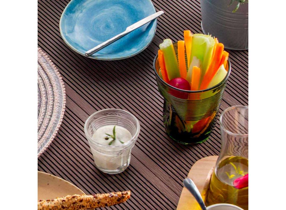 Copos de água de vidro colorido conjunto 6 peças Design especial - Sarabi Viadurini