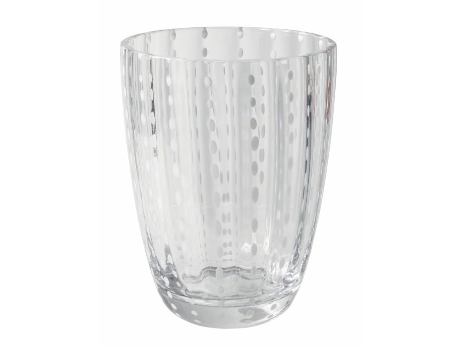 Serviço de copos de água de vidro colorido com bolinhas 12 peças - Botsuana Viadurini