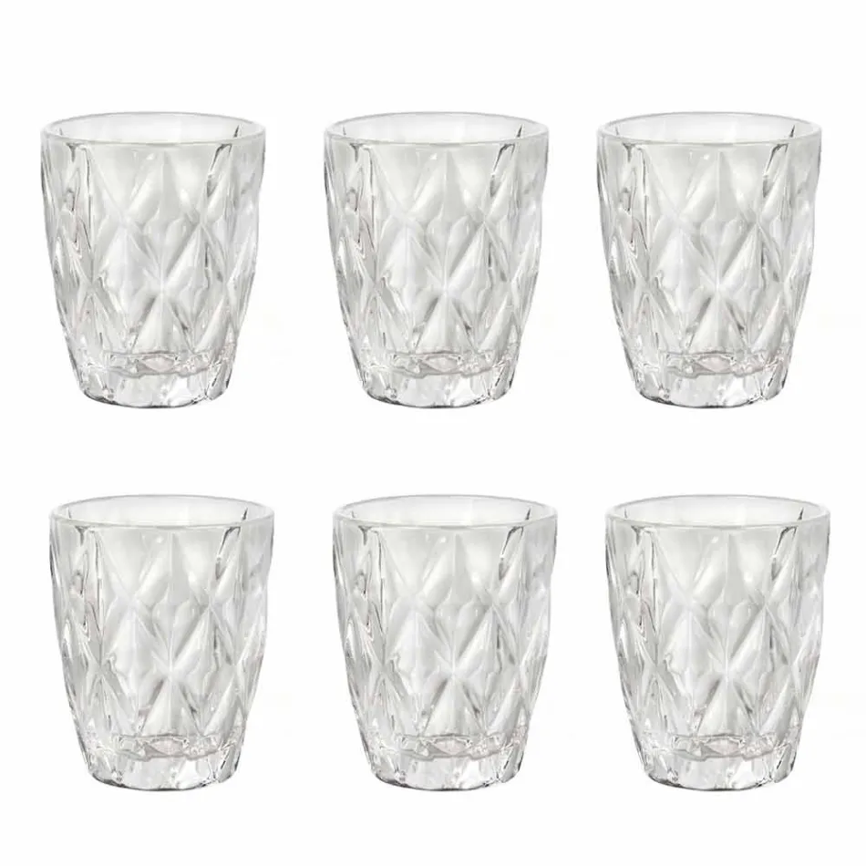 Copos de Água de Vidro Colorido Conjunto de 6 Peças Design Moderno - Timon Viadurini