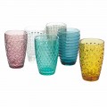 Conjunto de copos modernos em vidro colorido decorado com 12 peças - mistura