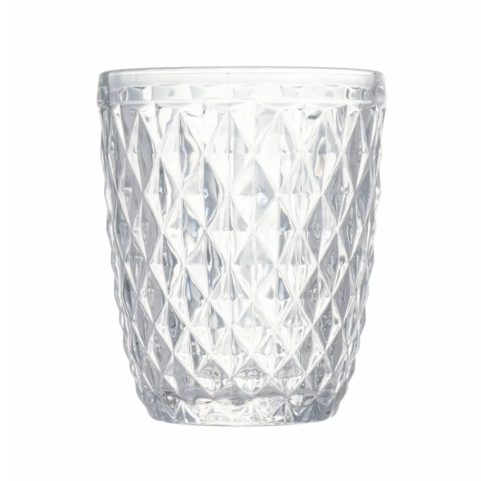 Conjunto de vidro em vidro colorido e esculpido Água 12 peças - Brillo Viadurini