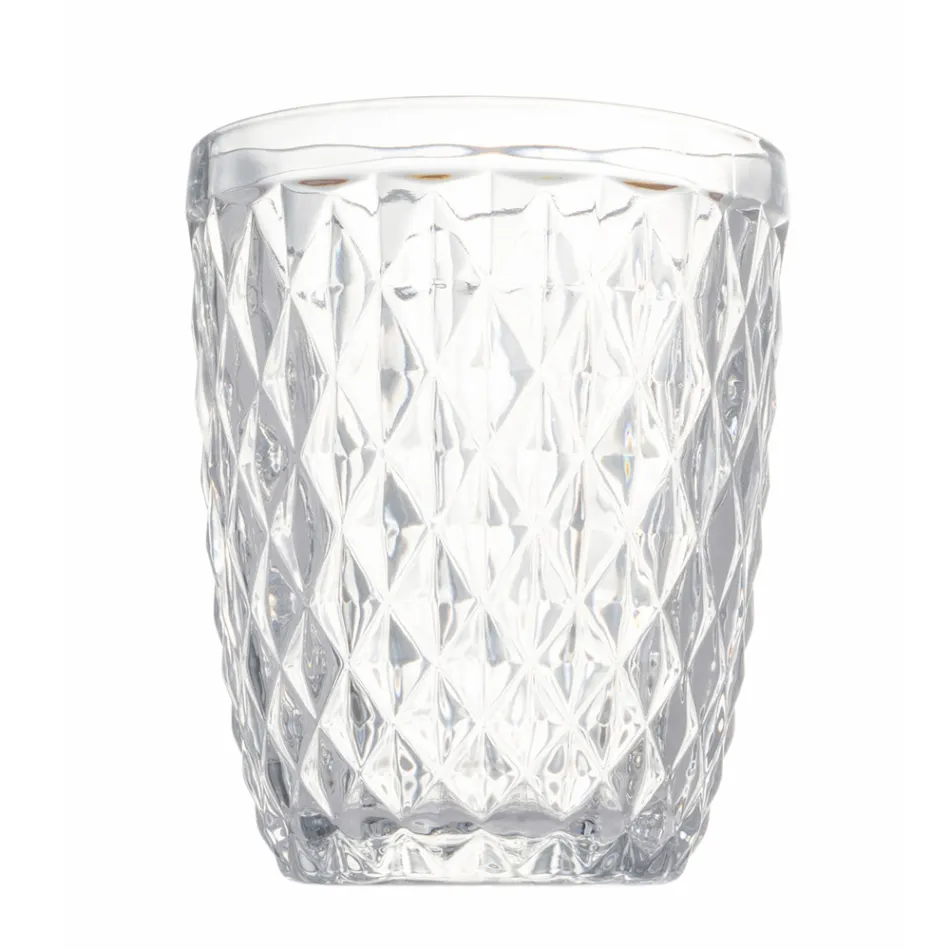 Conjunto de vidro em vidro colorido e esculpido Água 12 peças - Brillo Viadurini