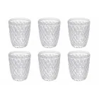 Conjunto de vidro em vidro colorido e esculpido Água 12 peças - Brillo Viadurini