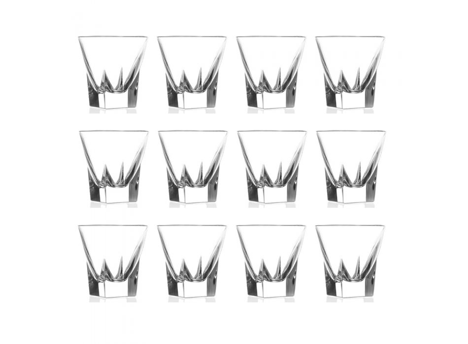 Serviço de copos de licor de cristal ecológico 12 unidades - Amalgam Viadurini