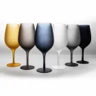 Conjunto de taças de vinho tinto ou branco em vidro colorido, 12 peças - borda Viadurini