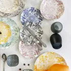 Conjunto de taças de vinho tinto ou branco em vidro colorido, 12 peças - borda Viadurini