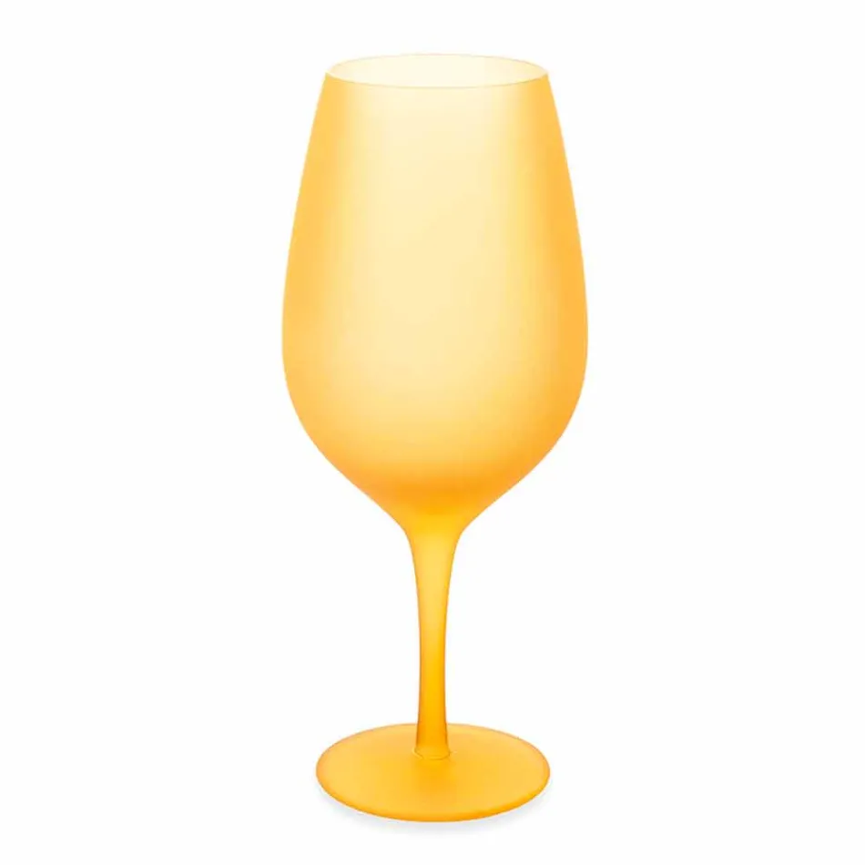 Conjunto de taças de vinho tinto ou branco em vidro colorido, 12 peças - borda Viadurini