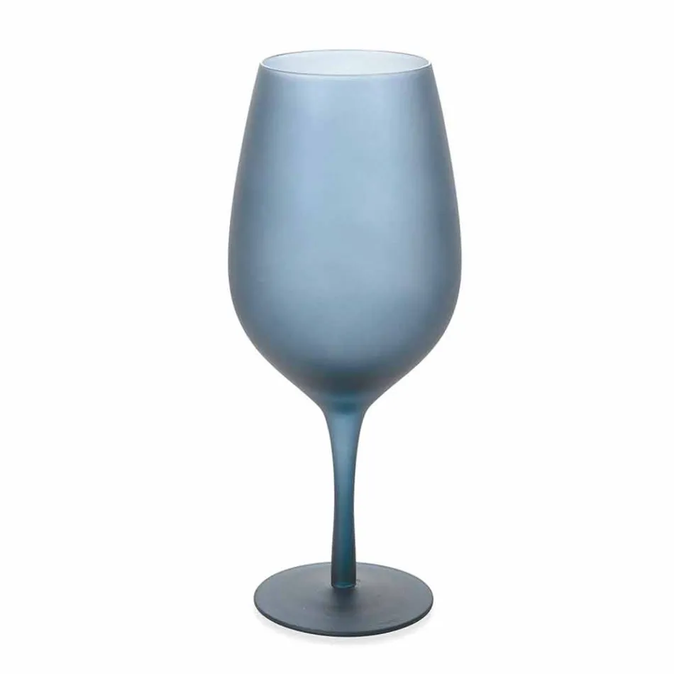 Conjunto de taças de vinho tinto ou branco em vidro colorido, 12 peças - borda Viadurini