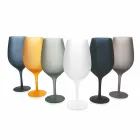 Conjunto de taças de vinho tinto ou branco em vidro colorido, 12 peças - borda Viadurini
