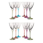 Conjunto de taças de vinho de cristal Eco colorido ou transparente 12 unidades - amálgama Viadurini