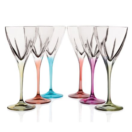 Conjunto de taças de vinho de cristal Eco colorido ou transparente 12 unidades - amálgama Viadurini