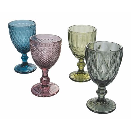 Conjunto de taças de vinho ou água em vidro colorido decorado com 12 unidades - Urbanvi Viadurini