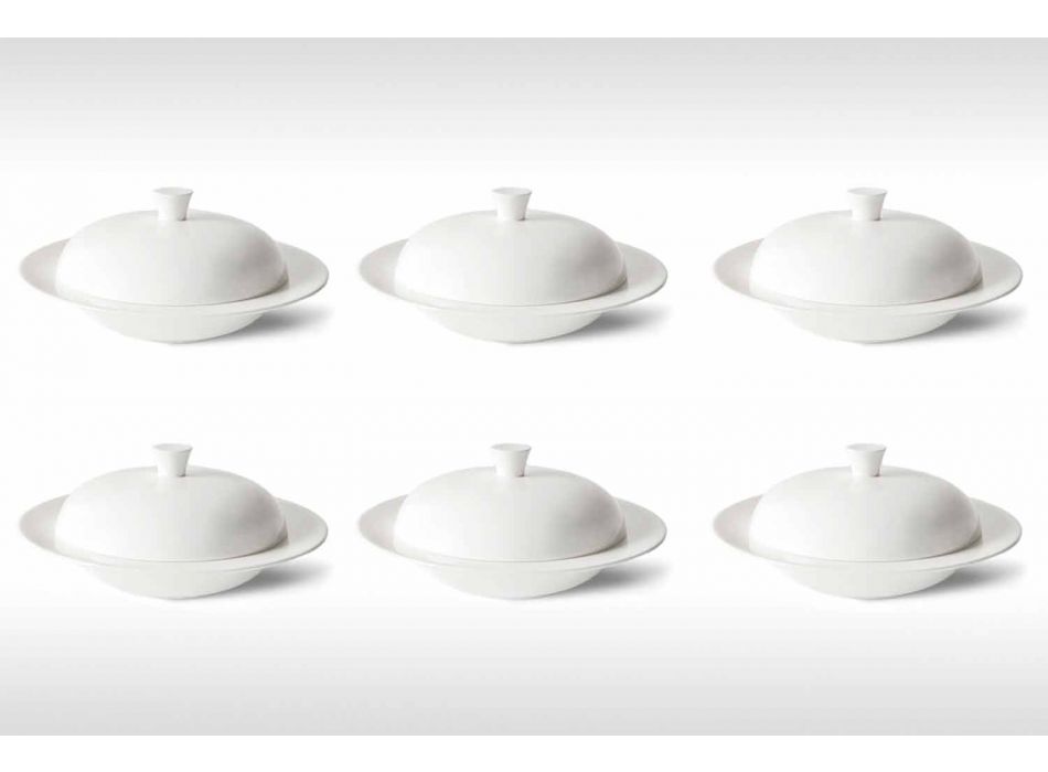 Cloche Service for Flat or Deep Plates 12 Pieces Luxury Design - Samantha Viadurini