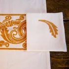 Impressão artesanal da mão de serviço de café da manhã do artesão italiano em tecidos antigos - Marcas Viadurini