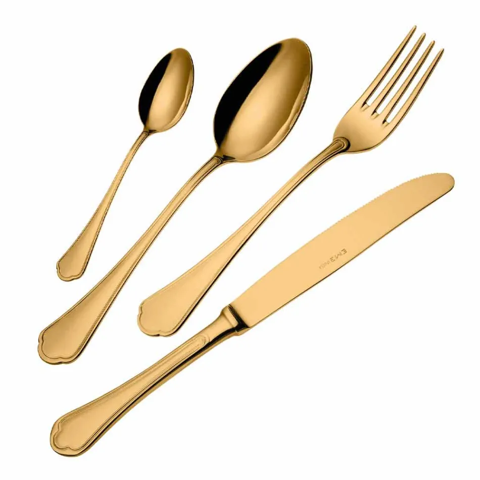 Conjunto completo de talheres de aço inoxidável de design luxuoso 24 peças - Boss Viadurini