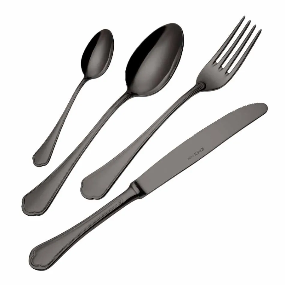 Conjunto completo de talheres de aço inoxidável de design luxuoso 24 peças - Boss Viadurini