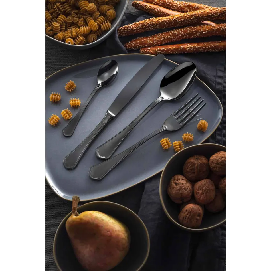 Conjunto completo de talheres de aço inoxidável de design luxuoso 24 peças - Boss Viadurini