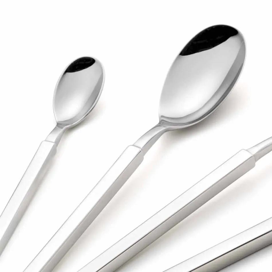 Conjunto completo de talheres de aço com 24 peças de design feito na Itália - complicado Viadurini