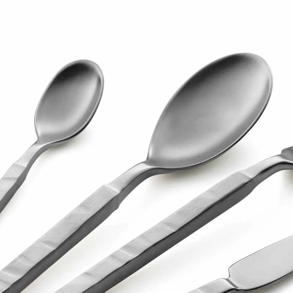 Conjunto completo de talheres de aço com 24 peças de design feito na Itália - complicado Viadurini