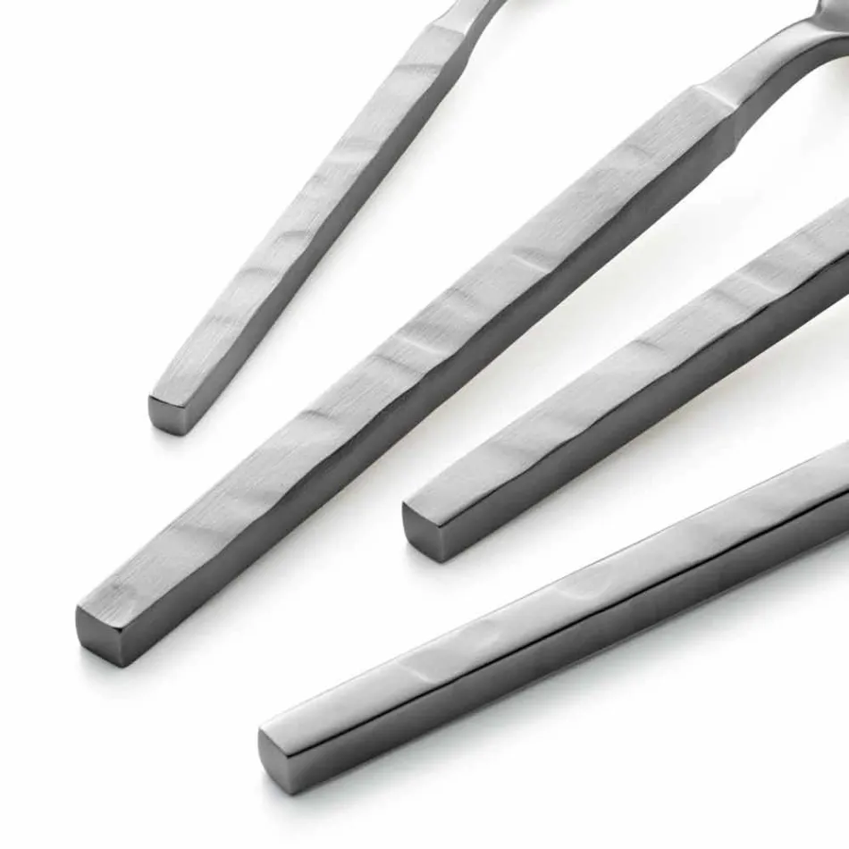 Conjunto completo de talheres de aço com 24 peças de design feito na Itália - complicado Viadurini