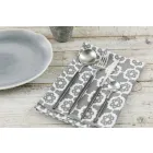 Serviço completo de talheres em aço preto Design moderno 24 peças - Calamo Viadurini