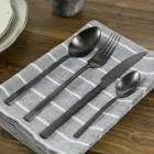 Conjunto Completo de Talheres em Aço Preto ou Cobre Design 24 Peças - Fayette Viadurini