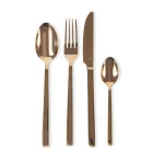 Conjunto Completo de Talheres em Aço Preto ou Cobre Design 24 Peças - Fayette Viadurini