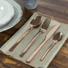 Conjunto Completo de Talheres em Aço Preto ou Cobre Design 24 Peças - Fayette Viadurini
