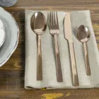 Conjunto Completo de Talheres em Aço Preto ou Cobre Design 24 Peças - Fayette Viadurini