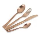 Conjunto Completo de Talheres em Aço Preto ou Cobre Design 24 Peças - Fayette Viadurini