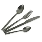 Conjunto Completo de Talheres em Aço Preto ou Cobre Design 24 Peças - Fayette Viadurini