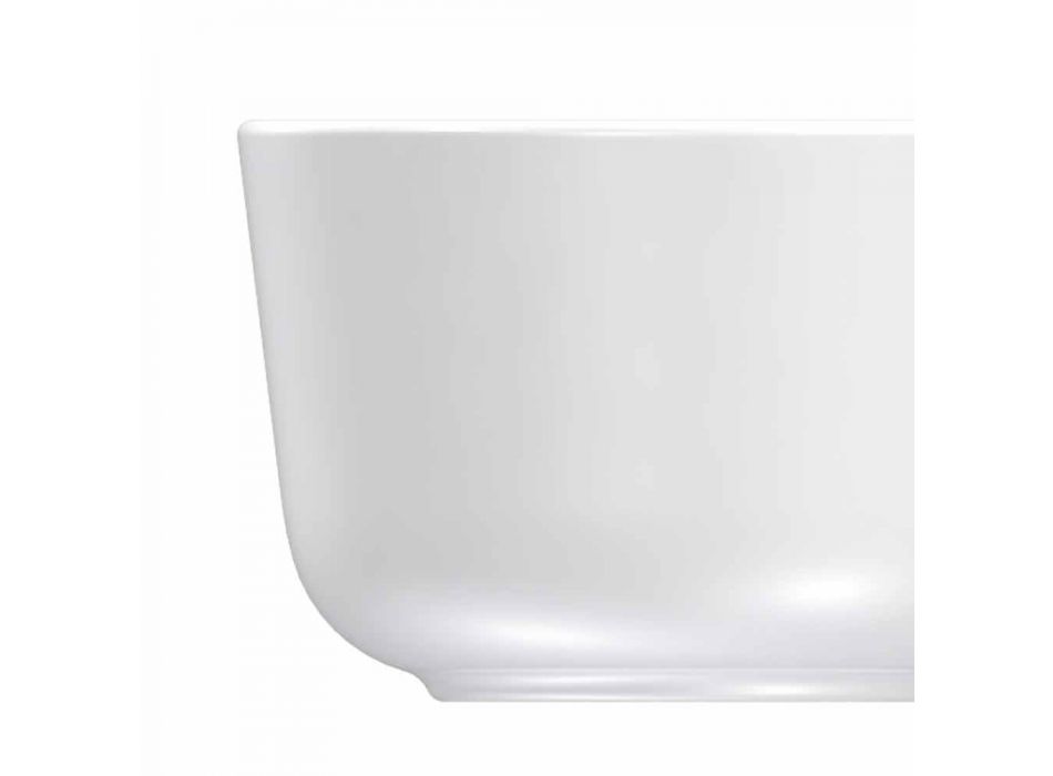 Conjunto de copos e tigela de porcelana branca de design moderno 7 peças - Ártico Viadurini