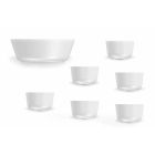 Conjunto de copos e tigela de porcelana branca de design moderno 7 peças - Ártico Viadurini