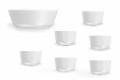 Conjunto de copos e tigela de porcelana branca de design moderno 7 peças - Ártico