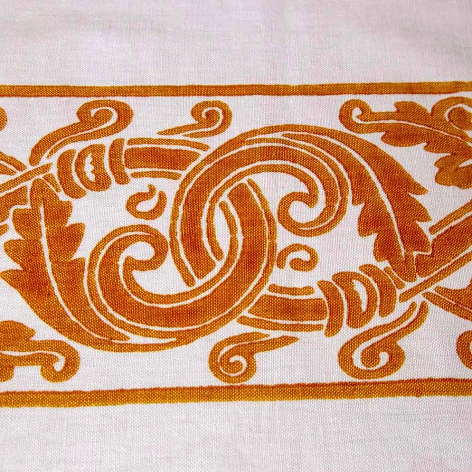 Serviço de café da manhã de linho com peça única artesanal - Marcas Viadurini