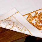 Serviço de café da manhã de linho com peça única artesanal - Marcas Viadurini