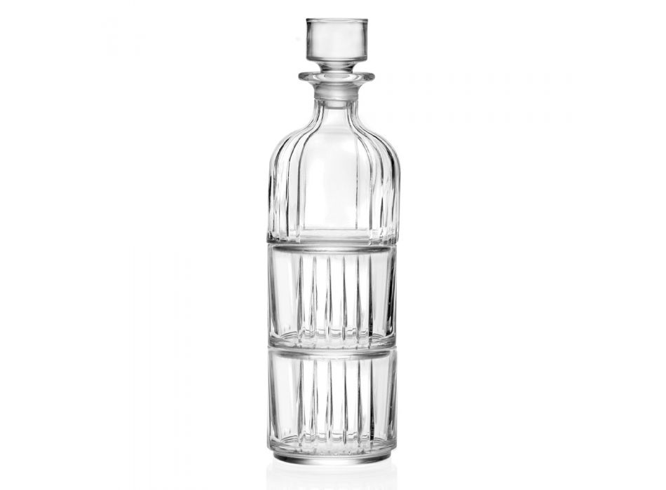 Conjunto de licor em cristal ecológico empilhável 3 peças - Spicco Viadurini