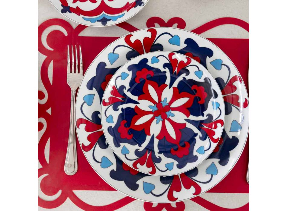 Serviço de mesa completo Pratos de porcelana e grés 18 peças - Suarez Viadurini
