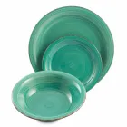 Talheres com Pratos Coloridos 18 Peças em Grés Moderno - Abruzzo Viadurini