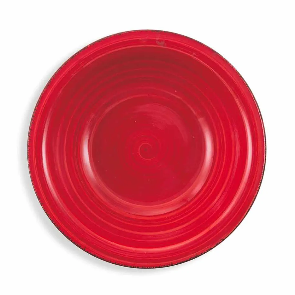 Talheres com Pratos Coloridos 18 Peças em Grés Moderno - Abruzzo Viadurini