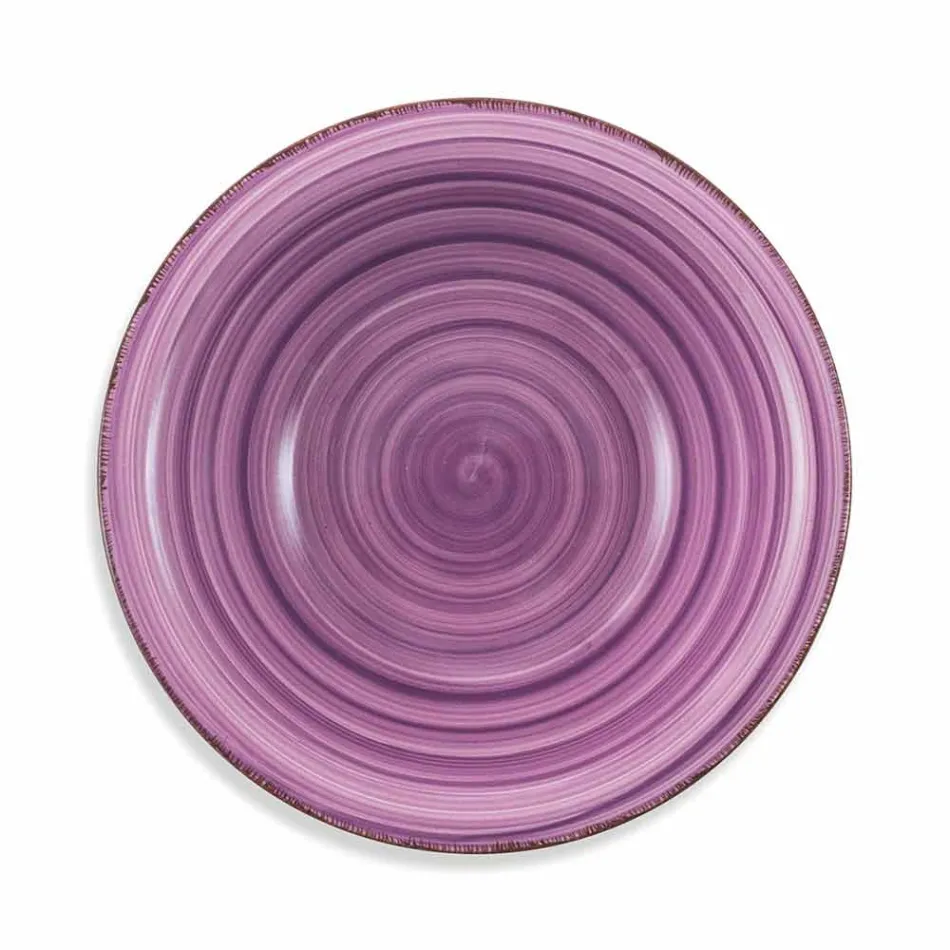 Talheres com Pratos Coloridos 18 Peças em Grés Moderno - Abruzzo Viadurini