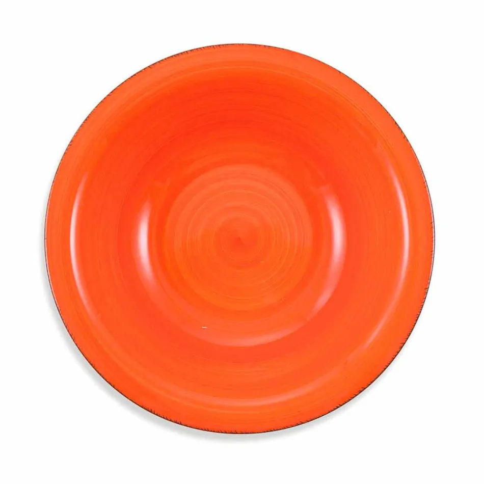 Talheres com Pratos Coloridos 18 Peças em Grés Moderno - Abruzzo Viadurini