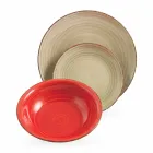 Talheres com Pratos Coloridos 18 Peças em Grés Moderno - Abruzzo Viadurini