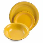 Talheres com Pratos Coloridos 18 Peças em Grés Moderno - Abruzzo Viadurini