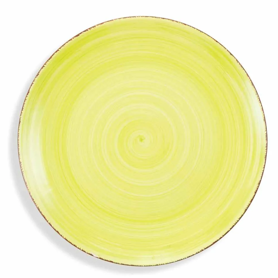 Talheres com Pratos Coloridos 18 Peças em Grés Moderno - Abruzzo Viadurini