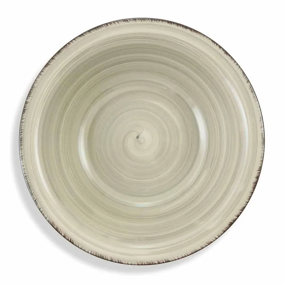 Talheres com Pratos Coloridos 18 Peças em Grés Moderno - Abruzzo Viadurini