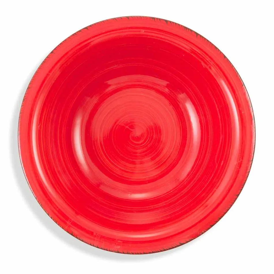 Talheres com Pratos Coloridos 18 Peças em Grés Moderno - Abruzzo Viadurini